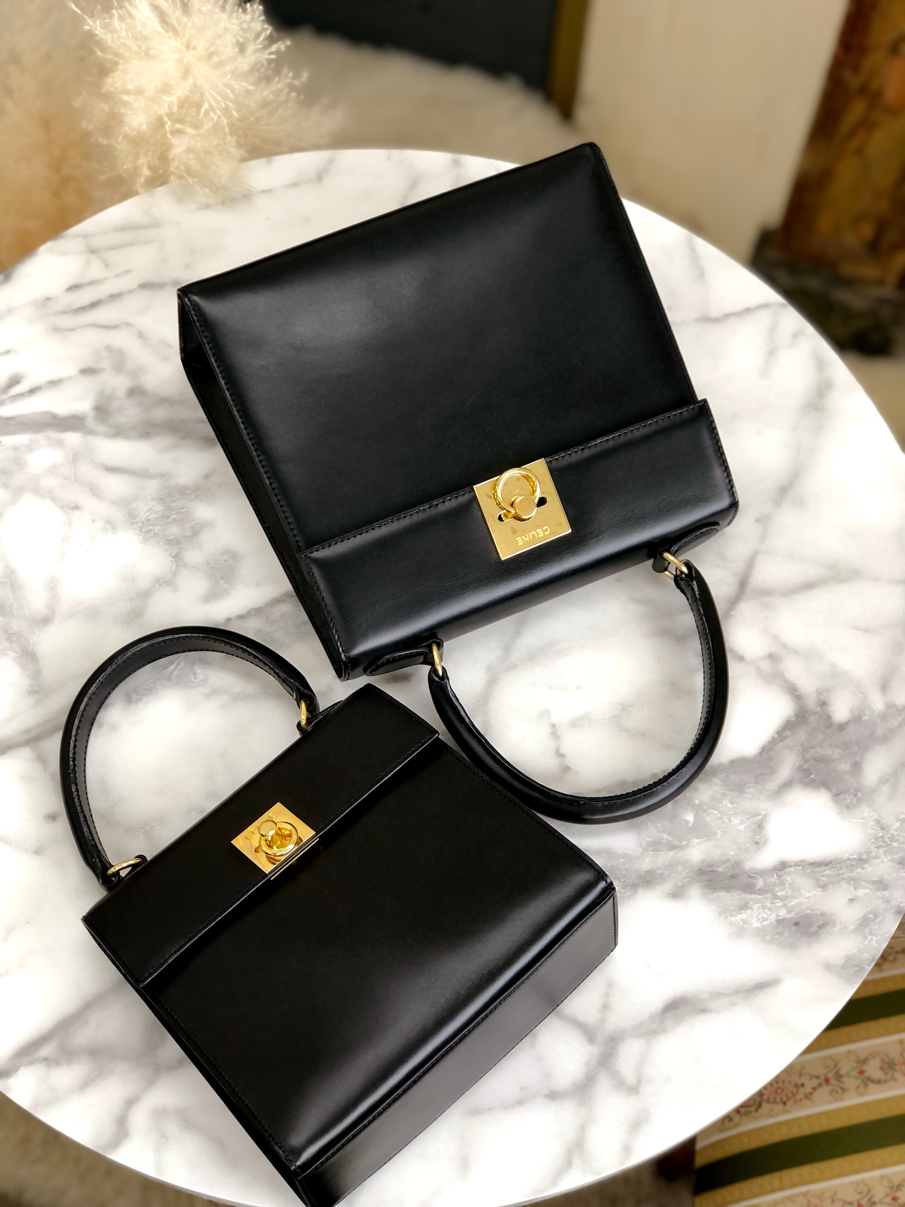 CELINE セリーヌ ガンチーニ レザー ミニバッグ 2way ハンドバッグ