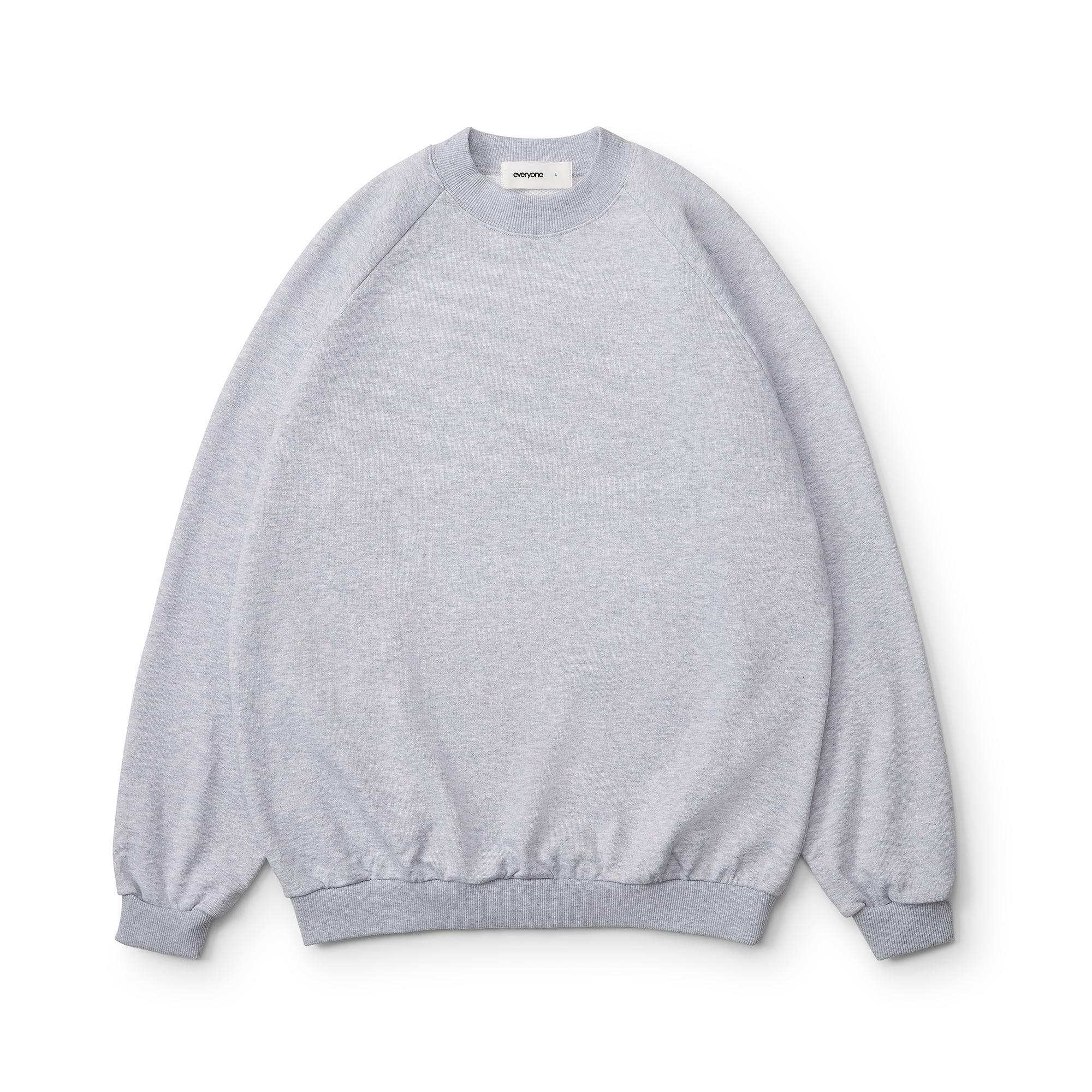everyone luxury cotton crew neck sweatshirt (ASH HEATHER) | everyone