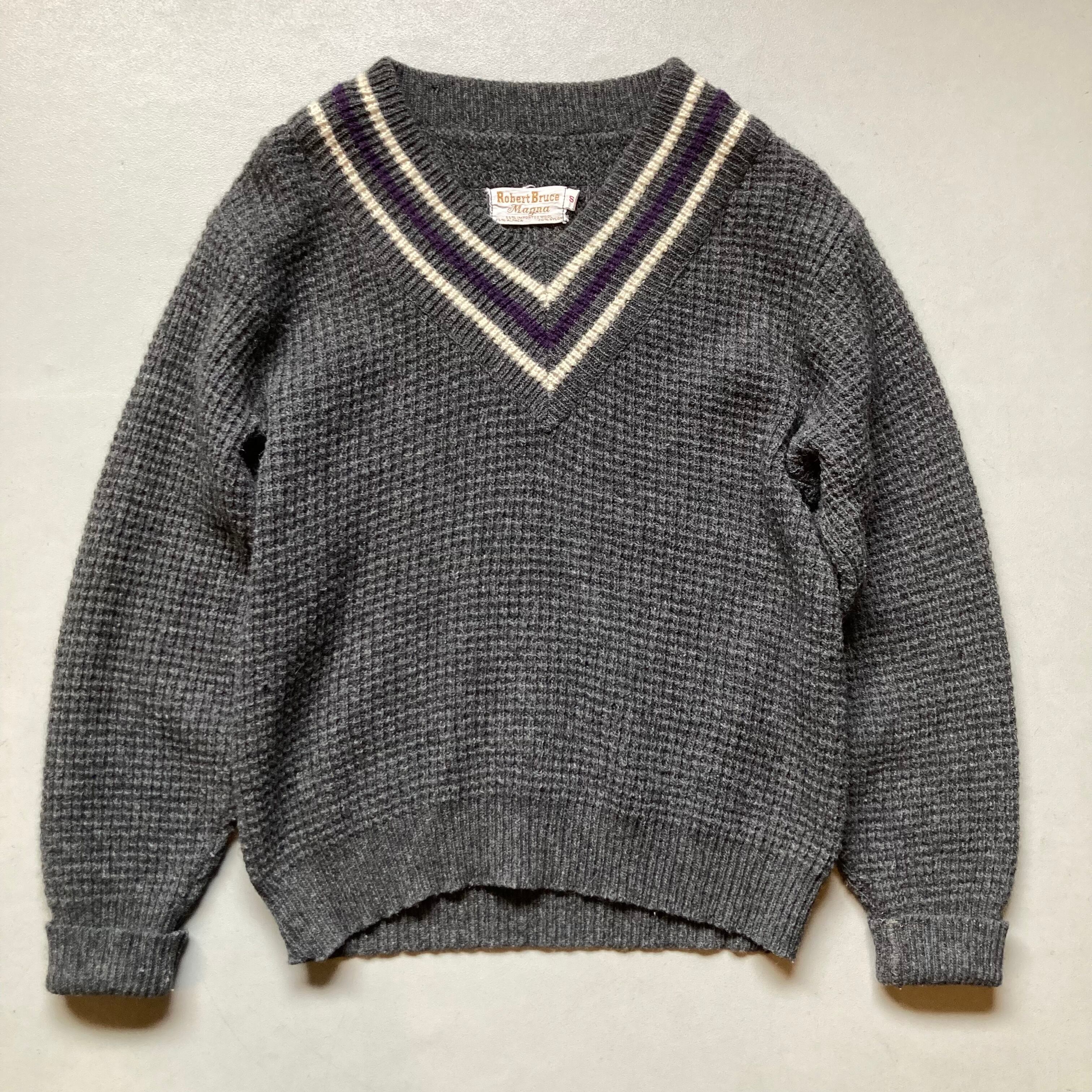 60s〜 Robert Bruce Magna Vneck knit sweater “size S” 60年代