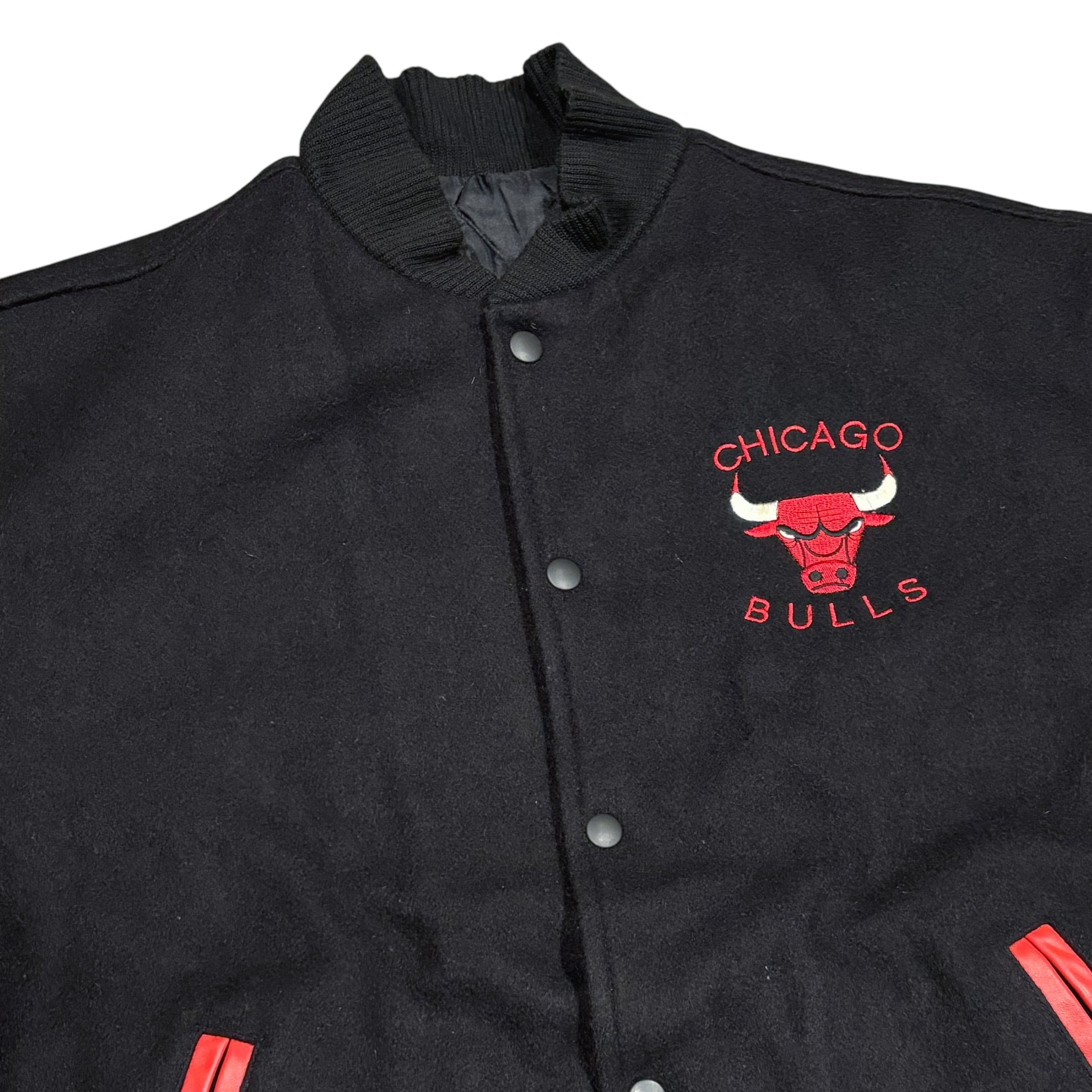 90's USA製 NBA Chicago Bulls Wool/Leather Varsity Jacket L