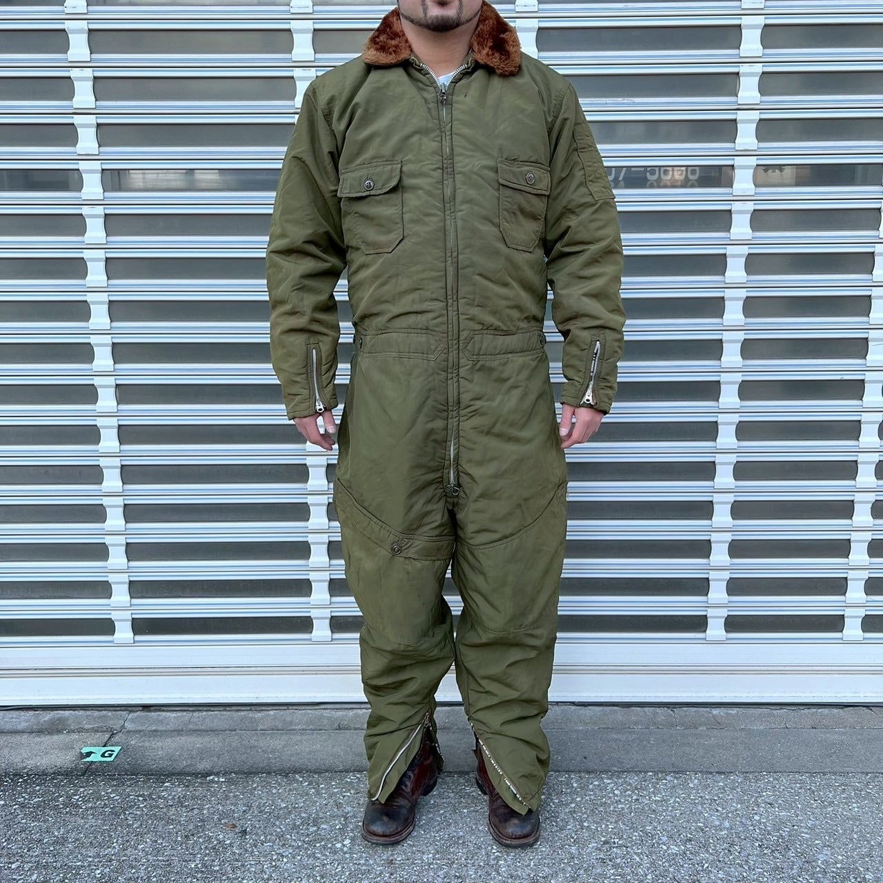 40s 米軍実物 U.S.NAVY 黒タグ AL-1 フライトスーツ カバーオール