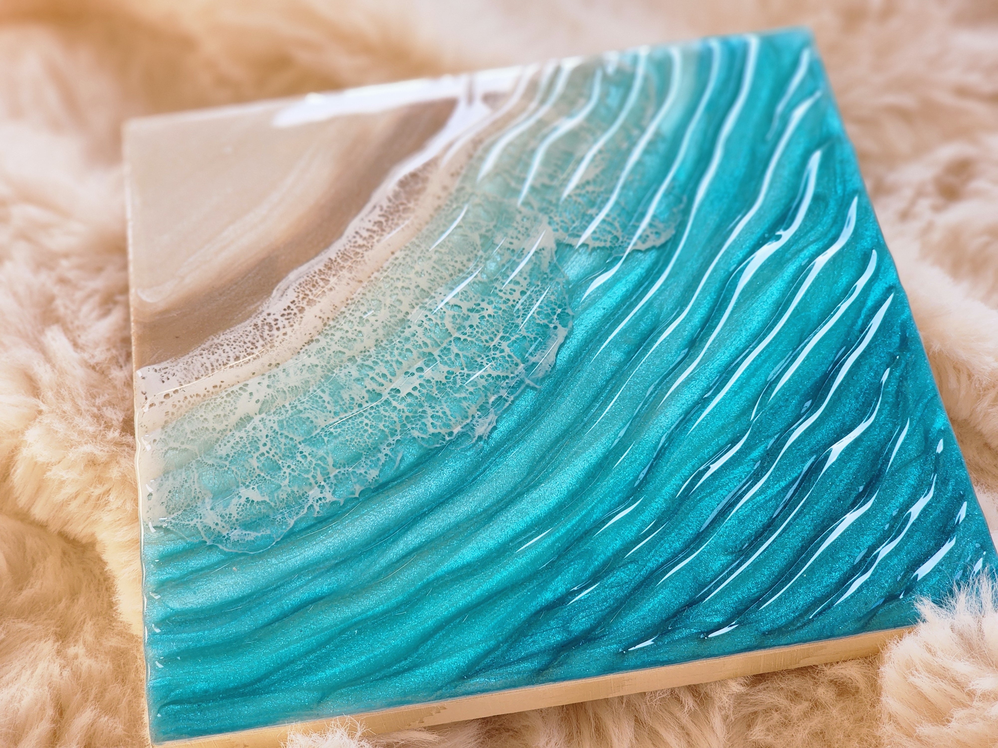 454.オーシャンレジンアート 波紋アート 15㎝パネル | Leaf Edgez