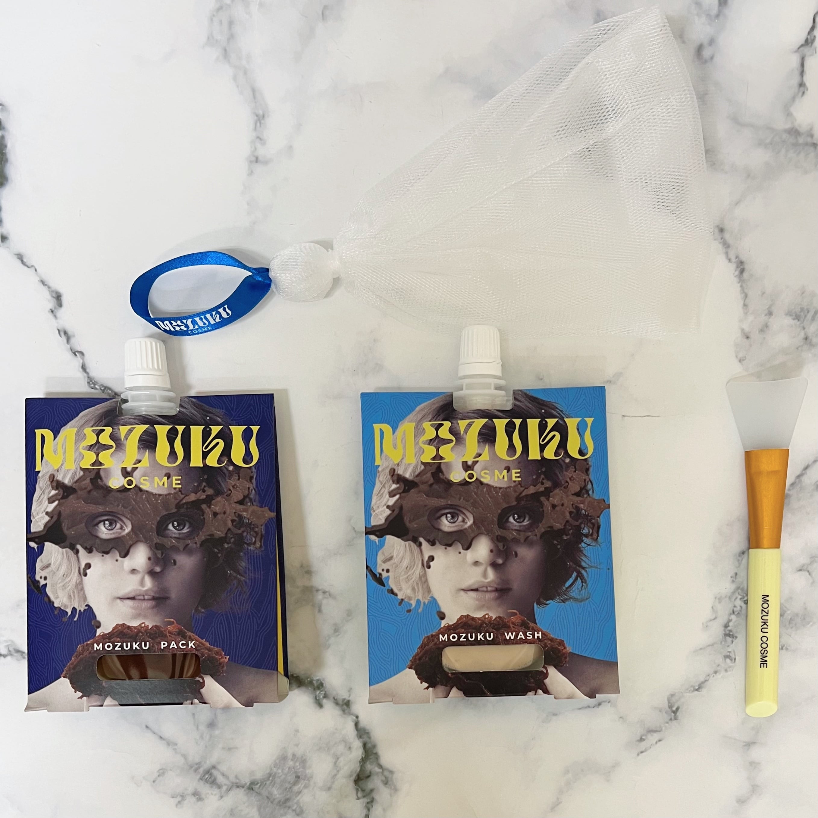 泡立てネット+スパチュラ付き】10%OFF もずくパック＆洗顔キット