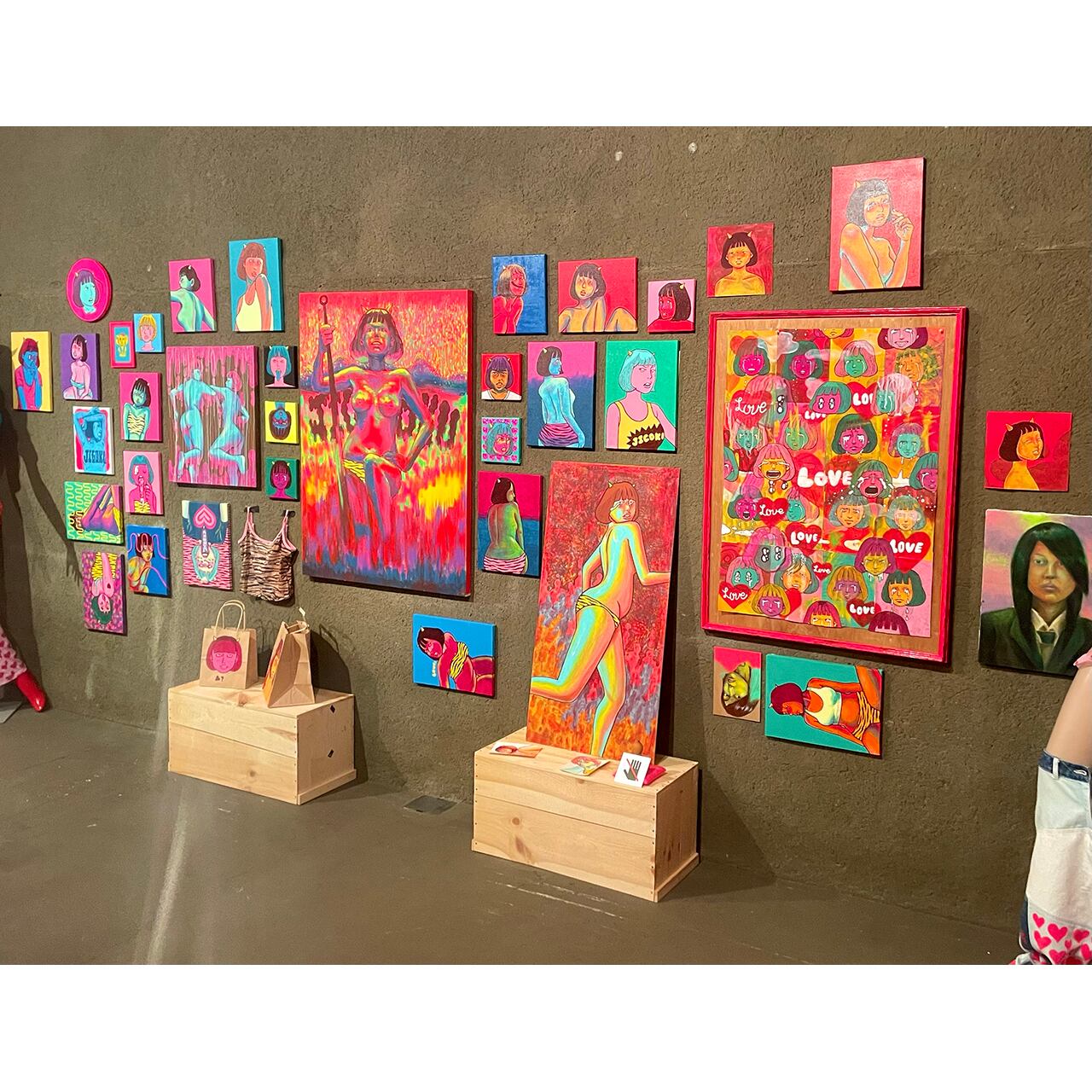 正方形キャンバスアクリル画「あっちの子」 | あおもりJOMONのみせ