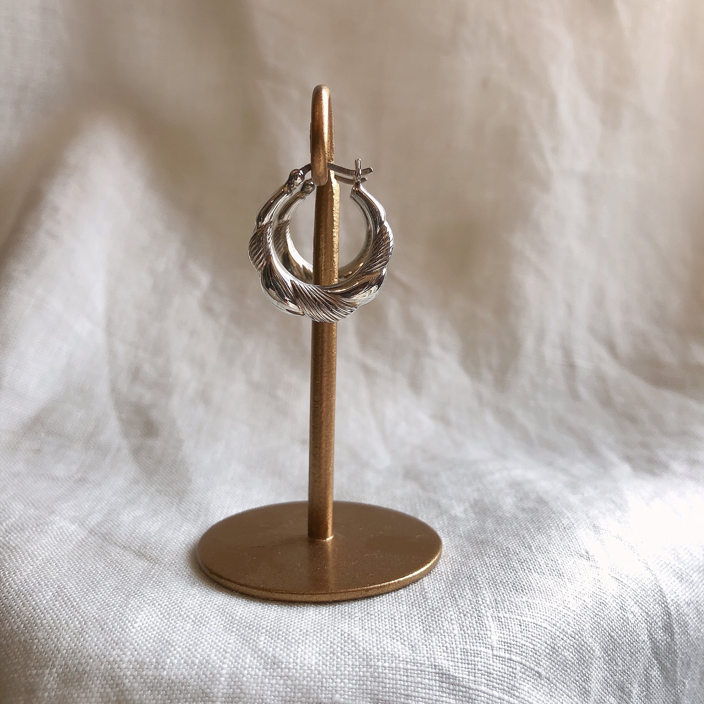 vintageシルバーデザインフープピアスsilver925 | CHAINON