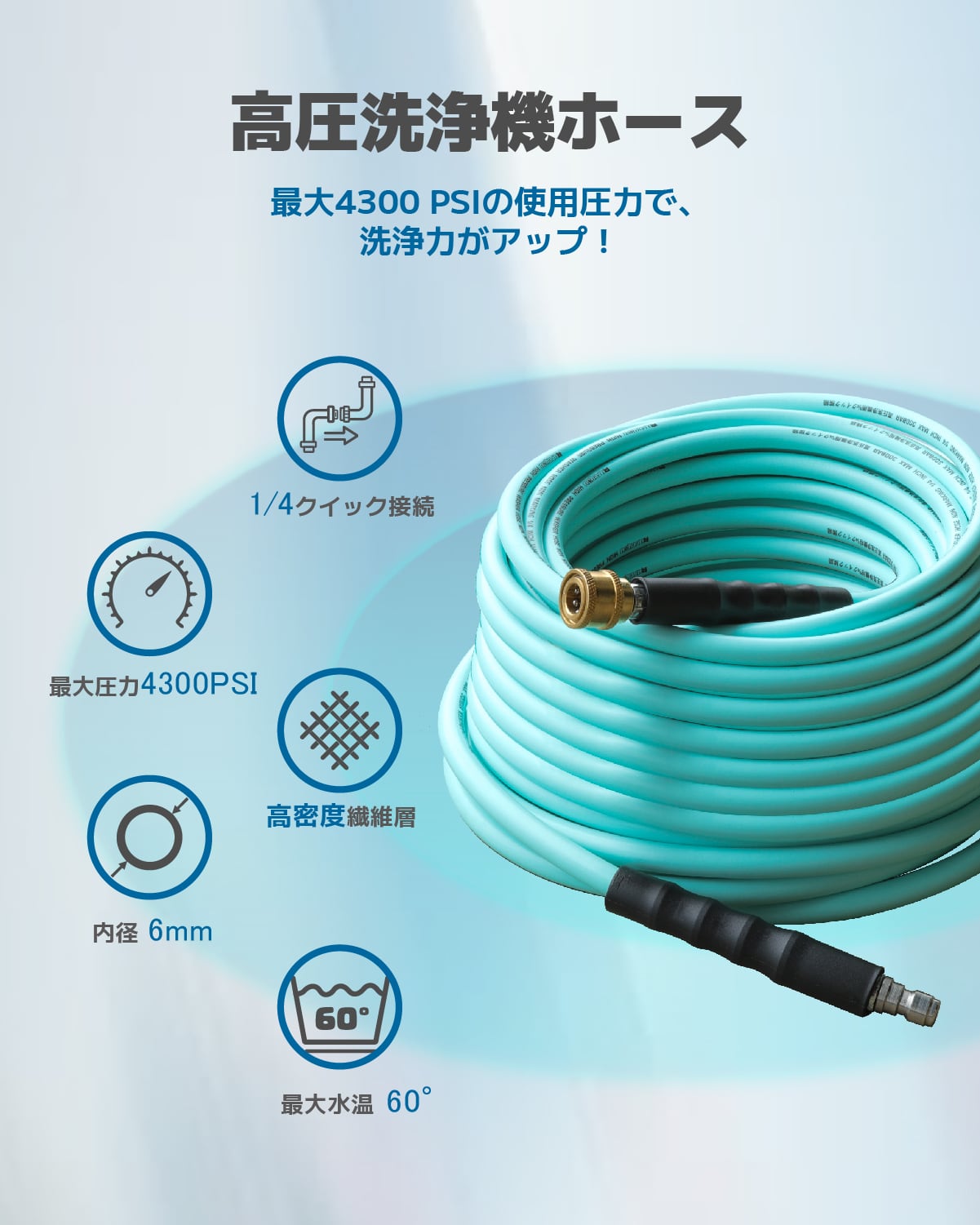 Kareyou高圧洗浄機ホース 高圧ホース20m エンジン高圧洗浄機ホース