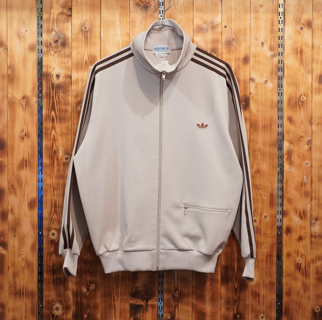 80s adidas ADA-06F トラックジャケット L/ブラウン ベージュ