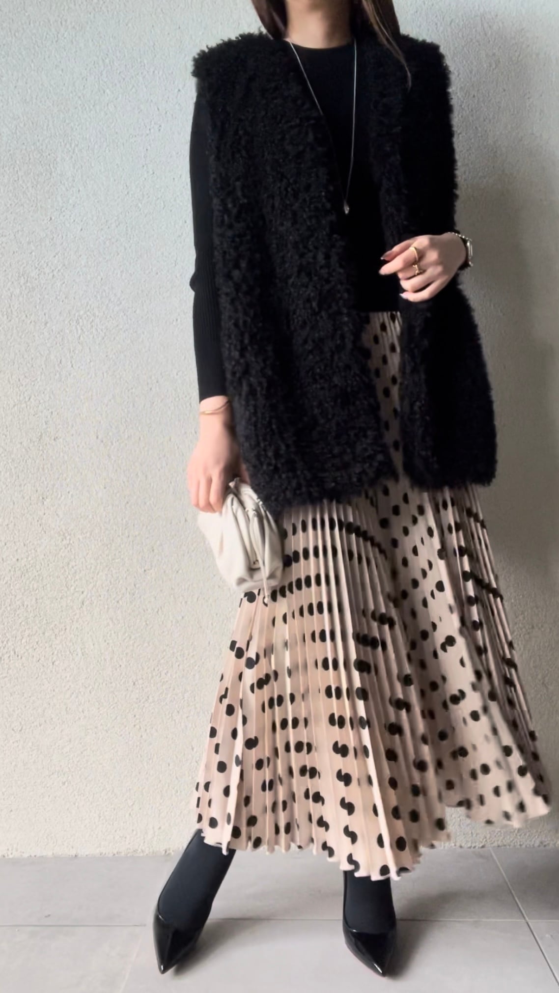 PRIORITY(プライオリティ) シフォンドットプリーツガウチョ 30-P10170C