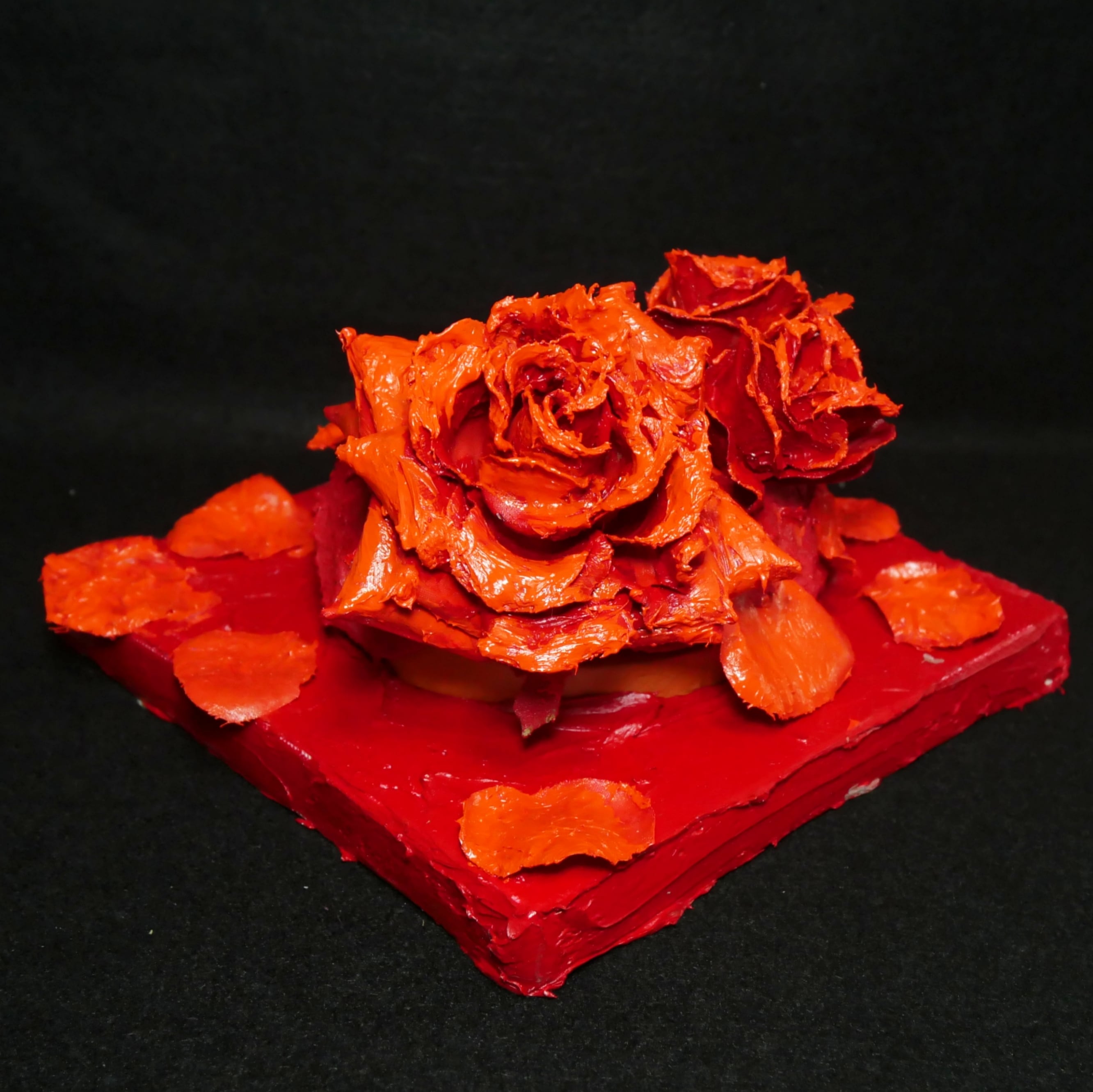 油絵 油彩 絵画 立体アート【薔薇のドーナツ】 | HIROSHI1990