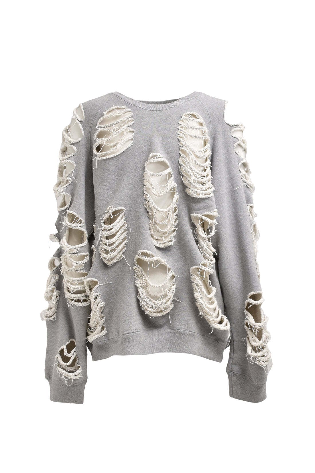 JUN/NAKAYAMA DISTRESSED CREWNECK / GRY | Lef Clefs Dia