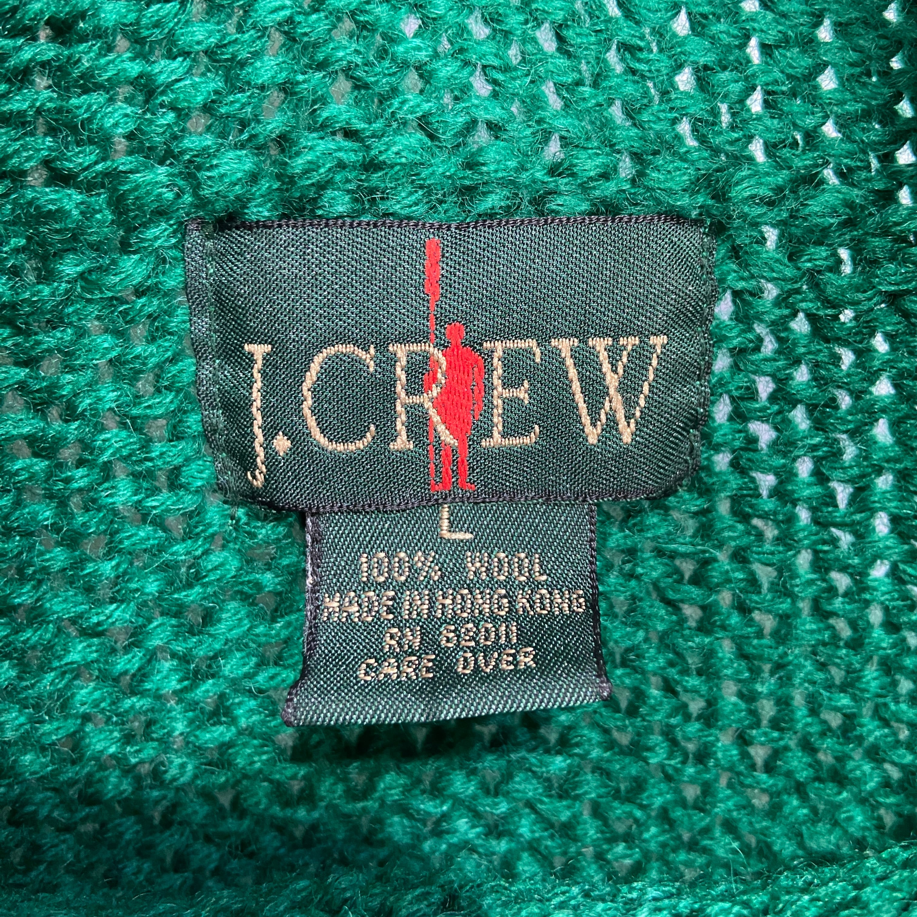 90s J.CREW ロールネックウールセーター 巨人タグ ニット 緑 L | 古着
