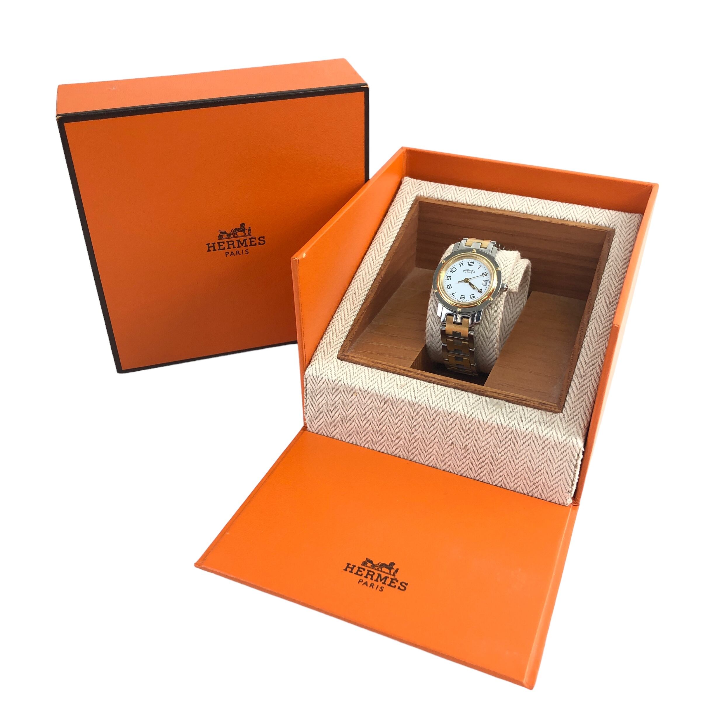 HERMES エルメス クリッパー 腕時計 ゴールド×シルバー vintage