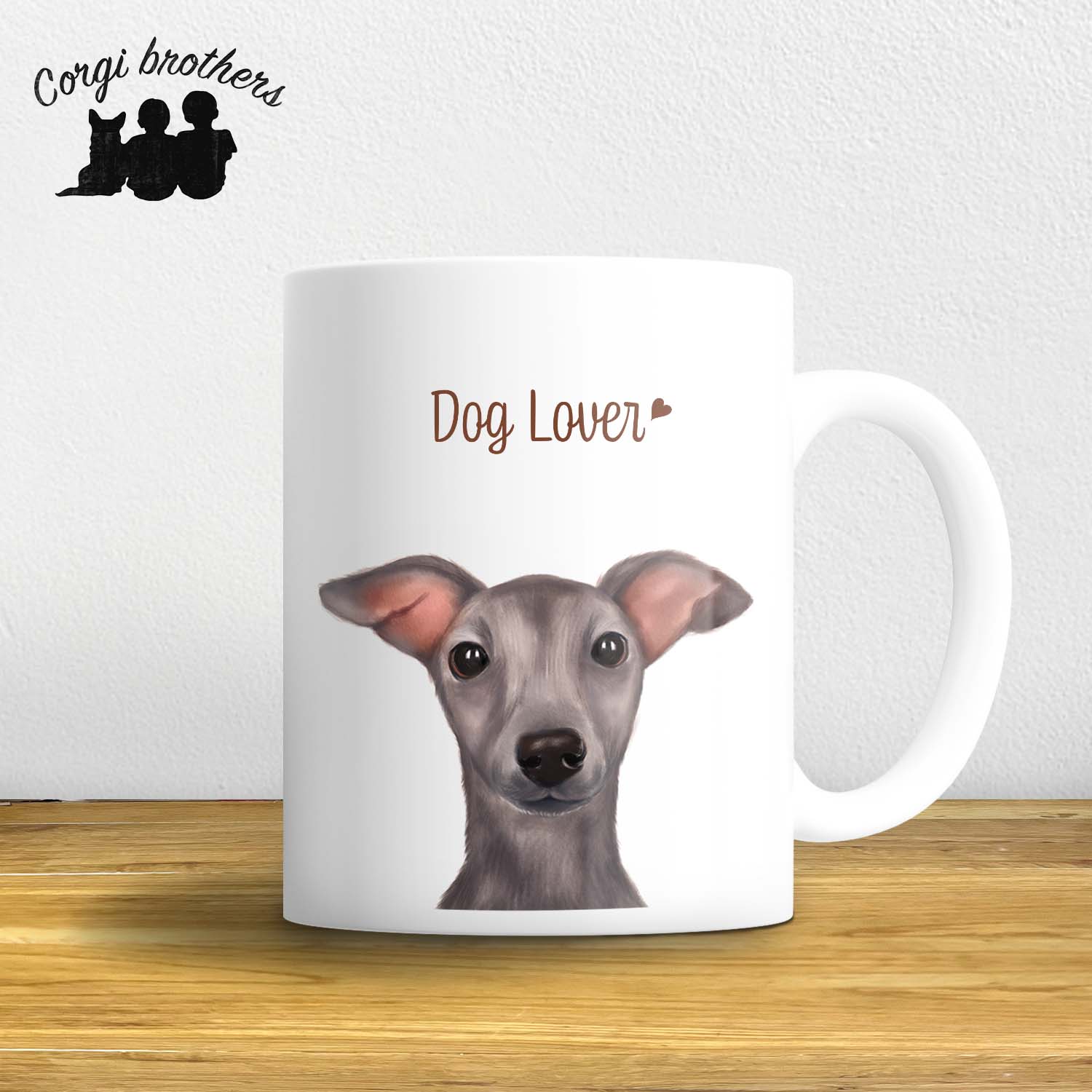 イタリアングレーハウンド 水彩画風 毛色4色 】マグカップ お家用