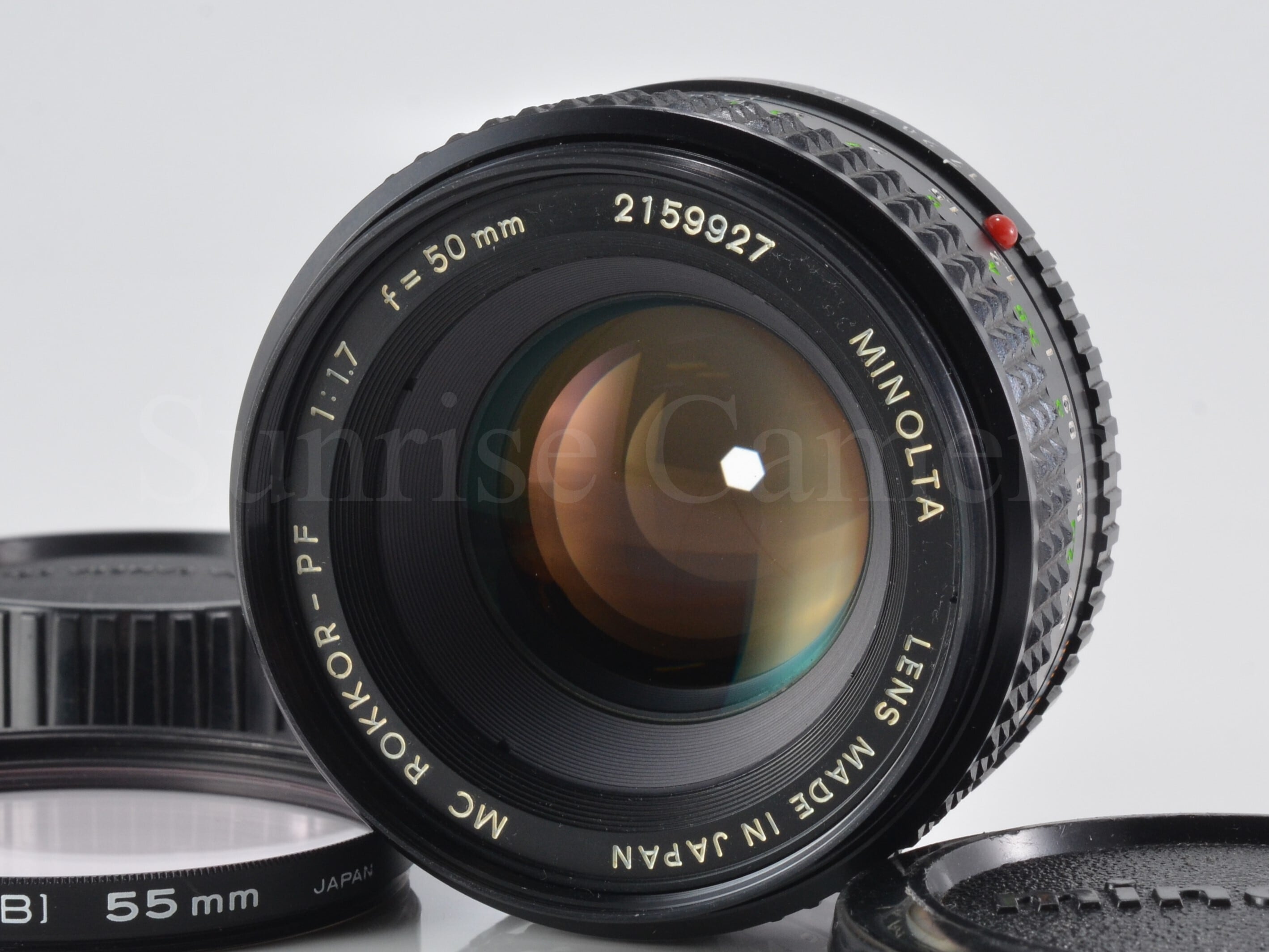 美品MINOLTA MC ROKKOR-PF 50mm F1.7 アダプタ付き 美品MINOLTA MC ROKKOR-