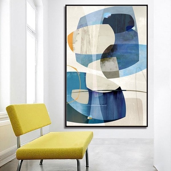 アート ポスター 壁 絵画 北欧 抽象 青い抽象画 A4 A3 A2 送料無料