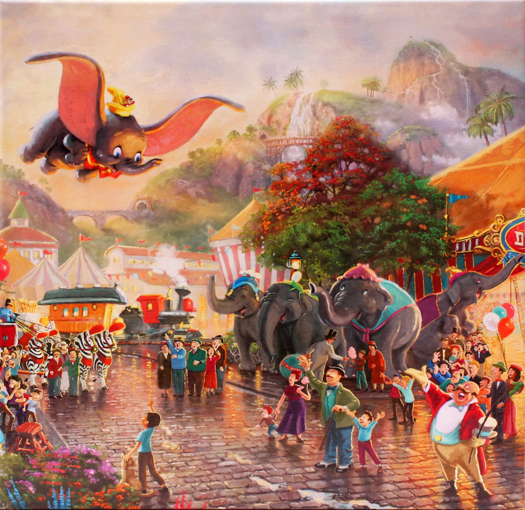 ディズニー「ダンボ」作品証明書 展示用フック付キャンバスジークレ