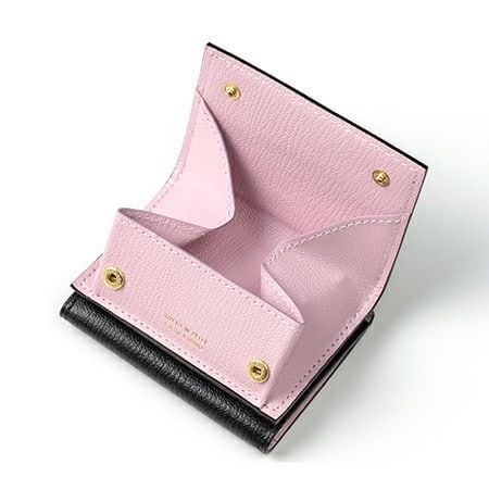 L'arcobaleno（ラルコバレーノ）三つ折ミニウォレット】ブラック