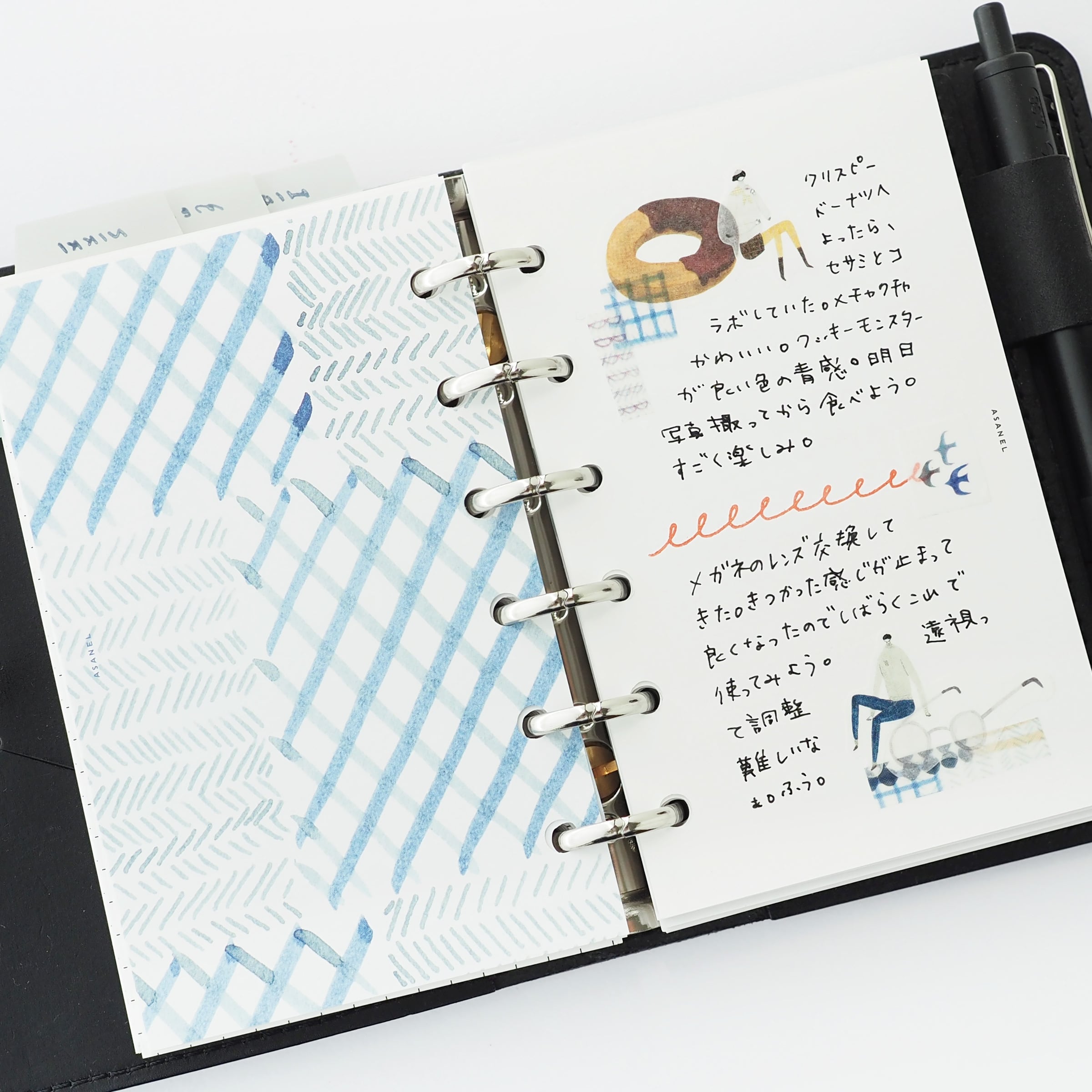 M6 ] 水色インクの重ね｜片面｜カケラリフィル | ASANEL