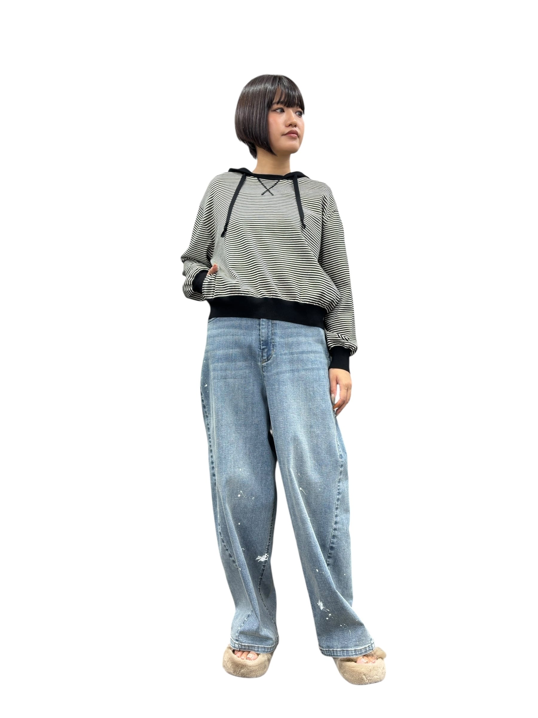 ayane】ペイント加工バレルレッグパンツ 875815 アヤン | red earth