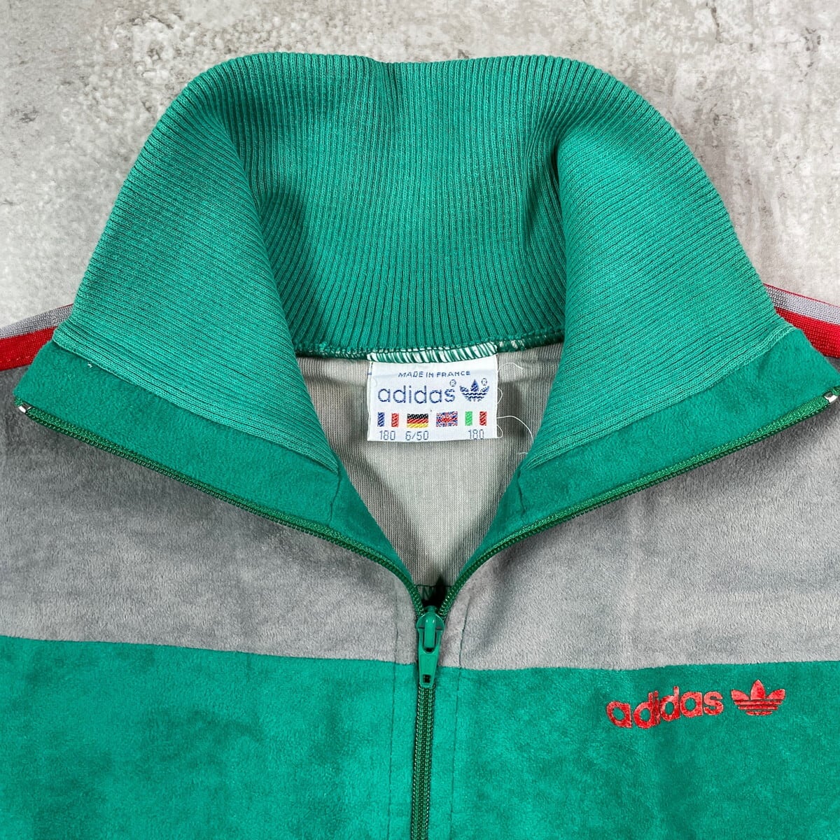 80年代 フランス製 VENTEX社製 adidas アディダス ハイネック ベロア