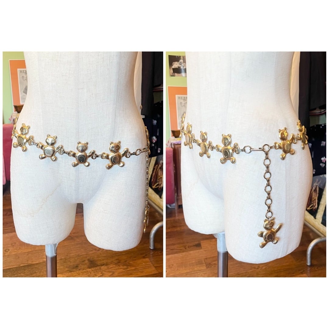 フランス買付 ヴィンテージ ベルト チェーンベルト チャーム ゴールド