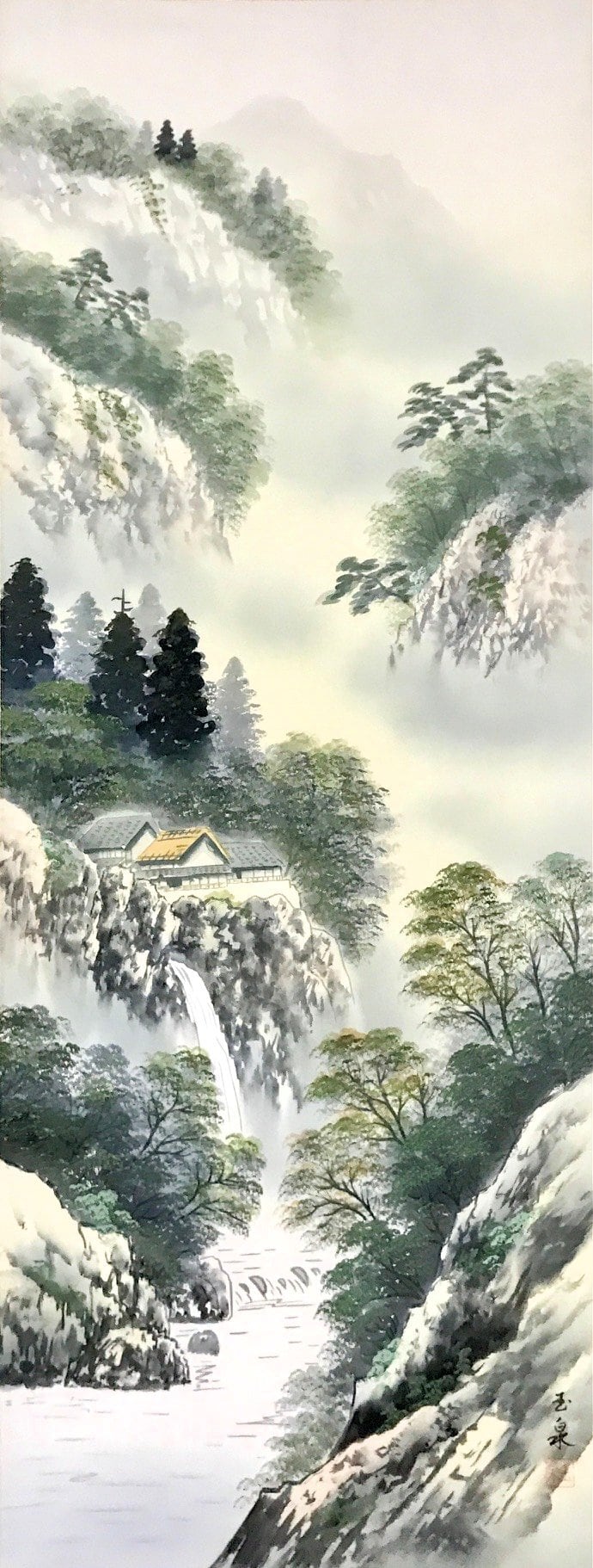 佐藤玉泉「彩色山水」掛軸（尺五立） | 吉村唐木店 WEBSHOP