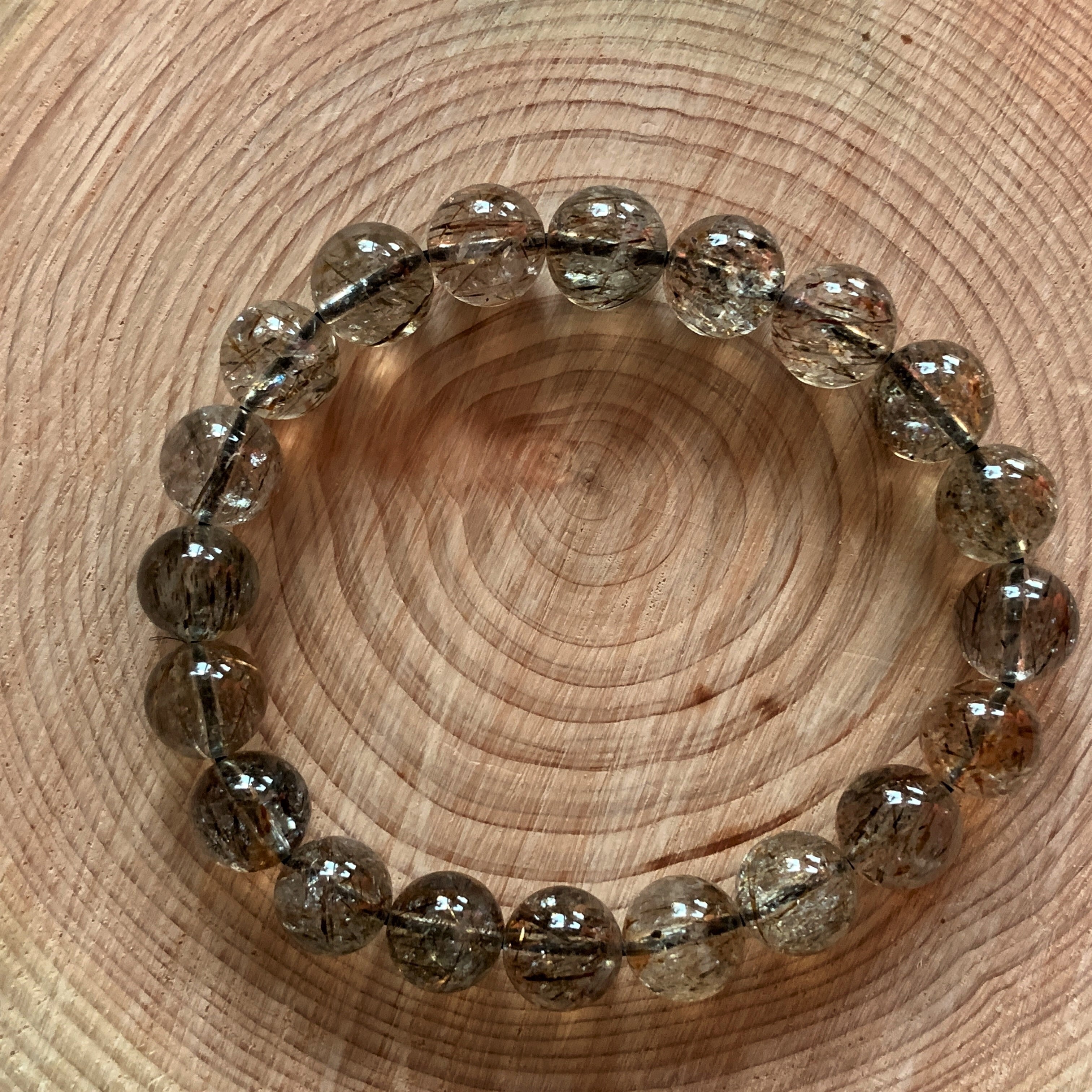 ブラウンスーパーセブン AAA 約9mm高品質【ブレスレット】天然石 【1