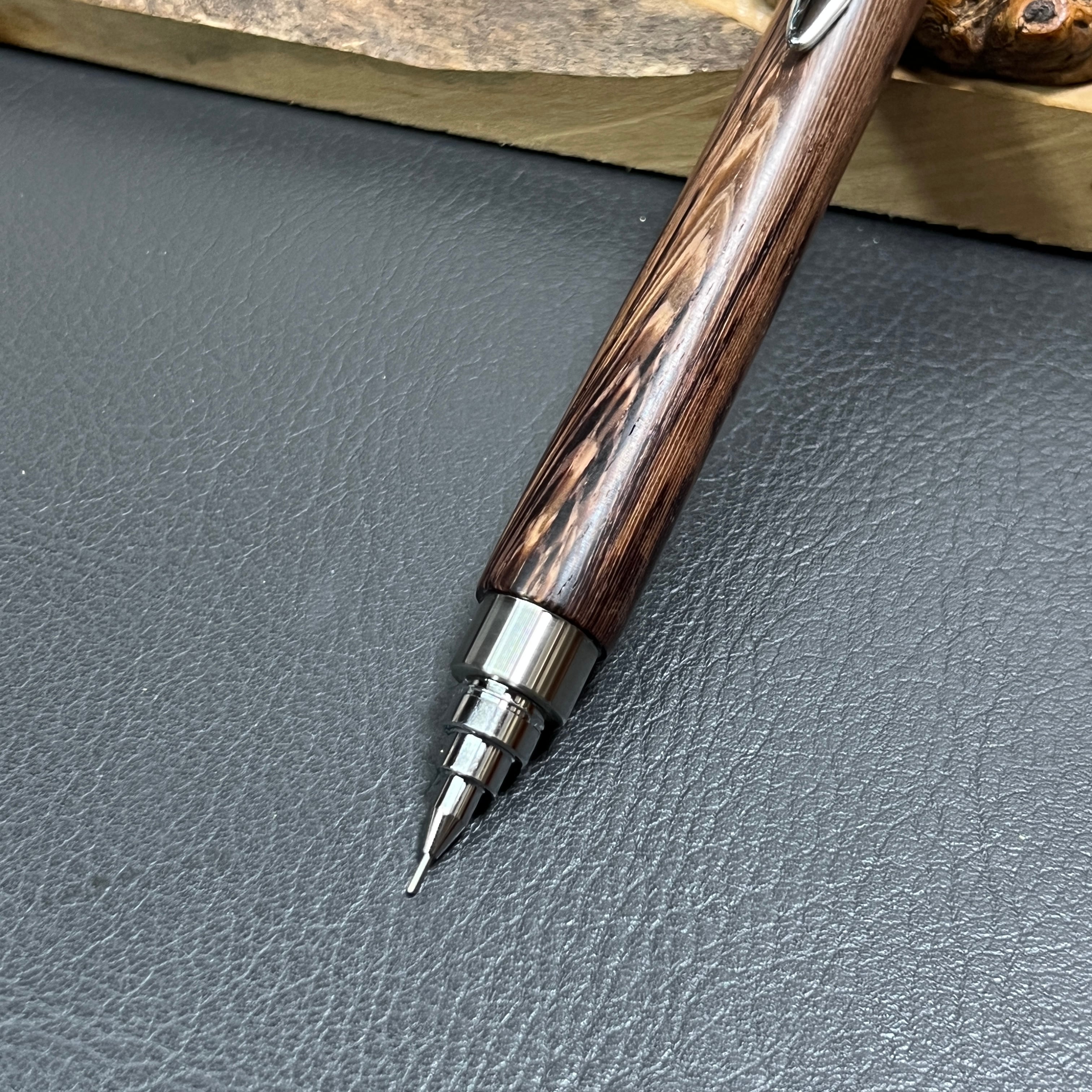 198紫鉄刀木(ムラサキタガヤサン) 激重極太シャーペン ステンレス