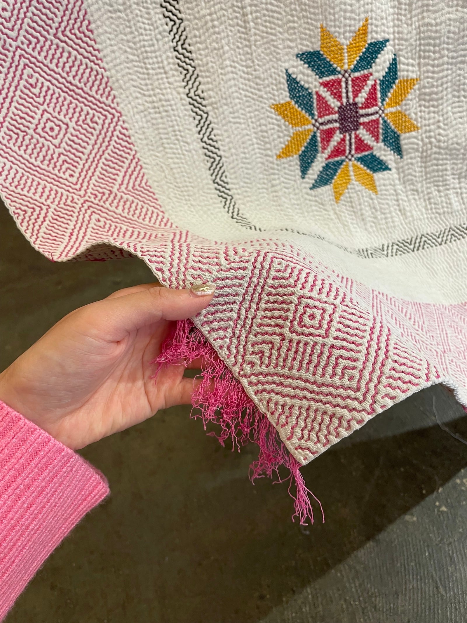 1点物】ホワイトヴィンテージカンタキルト ラリーキルト no121 | 6KAN