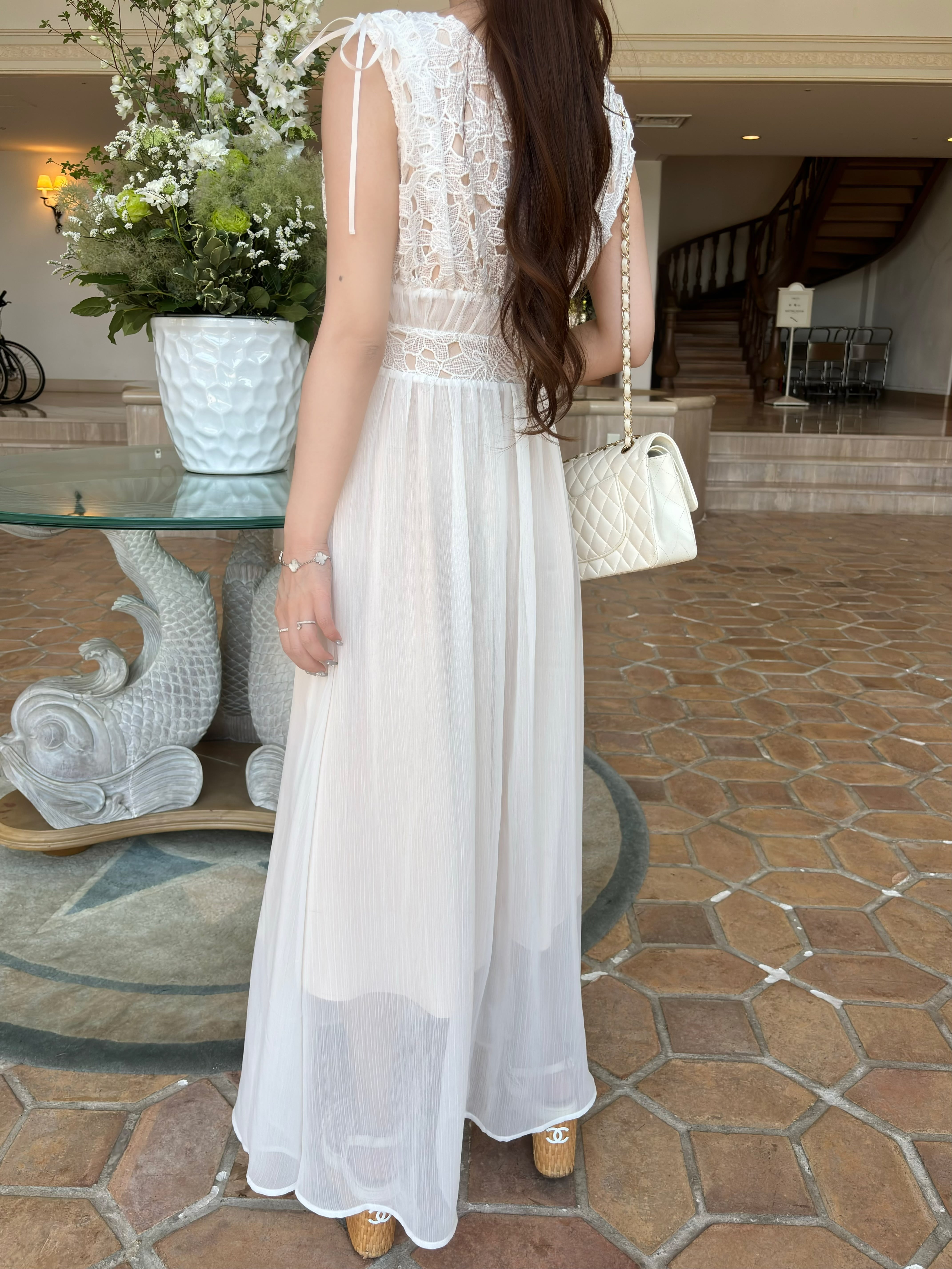 Lumignon original ♥ white lace sheer long op | Lumignon