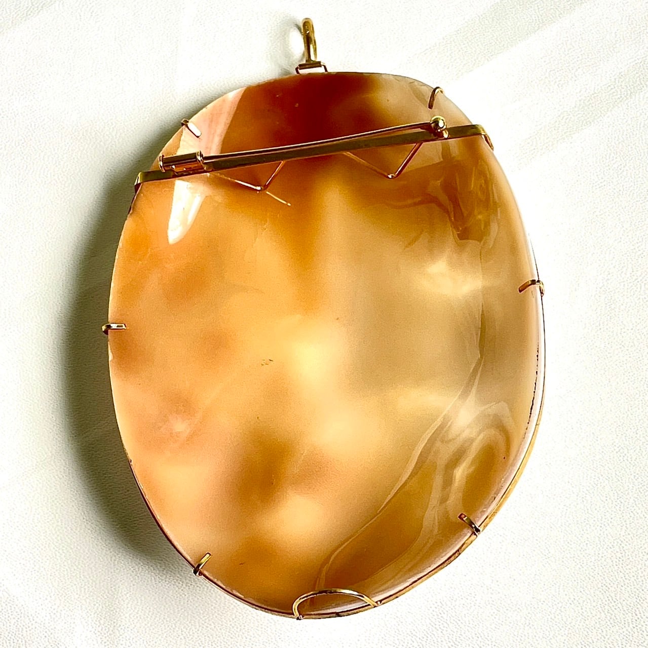 K18ゴールド イタリー製シェルカメオブローチ 特大サイズ【1点限り