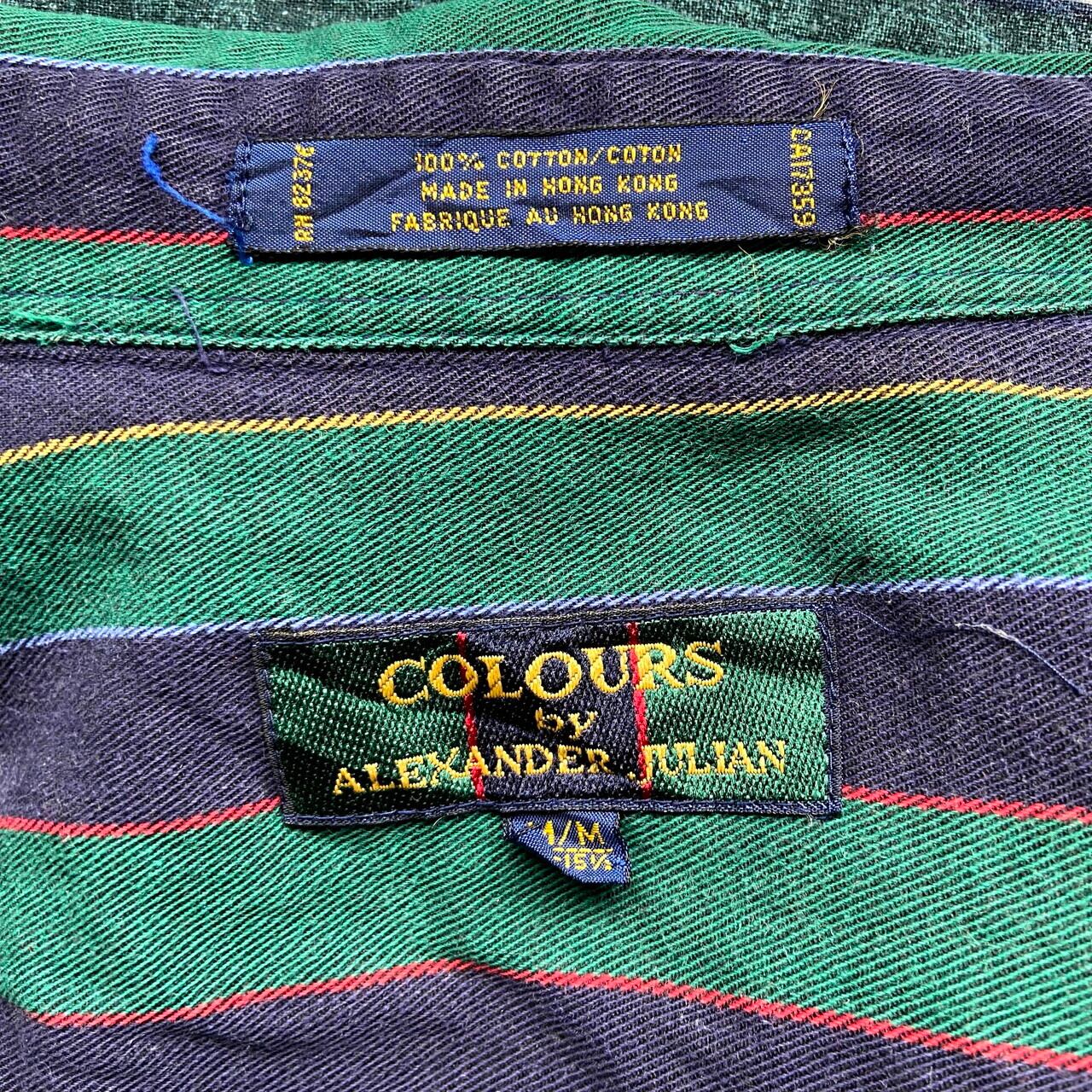 90年代 COLOURS by ALEXANDER JULIAN 長袖 マルチストライプシャツ