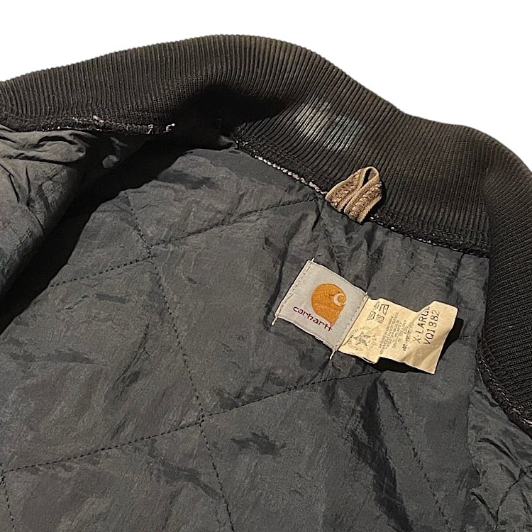 リアルフェード 90s カーハート ダックベスト 腰ゴム USA製 CHT茶系