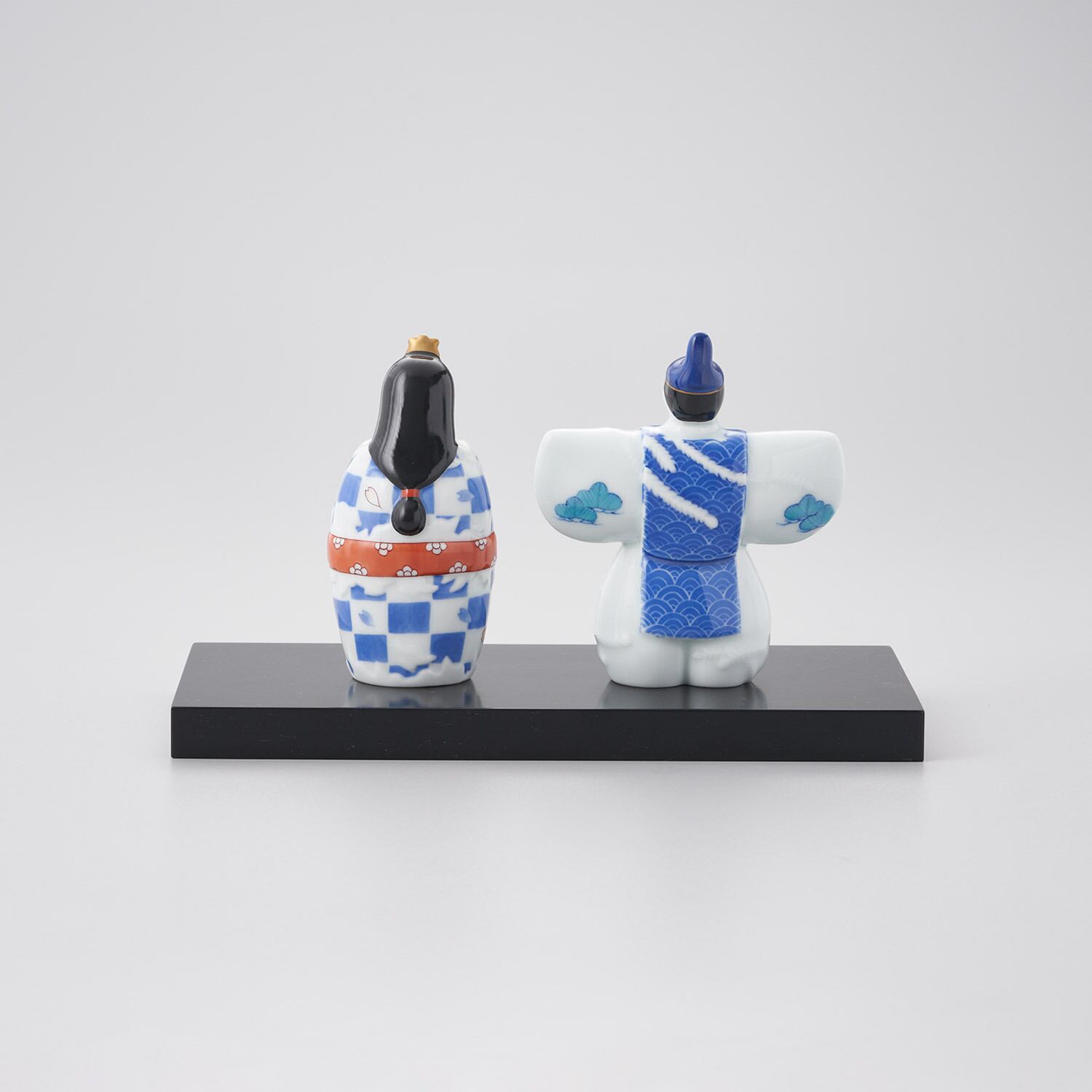 鍋島藩窯 畑萬作 陶器 雛人形 男雛 女雛 金屏風 置物 鍋島藩窯 畑萬作