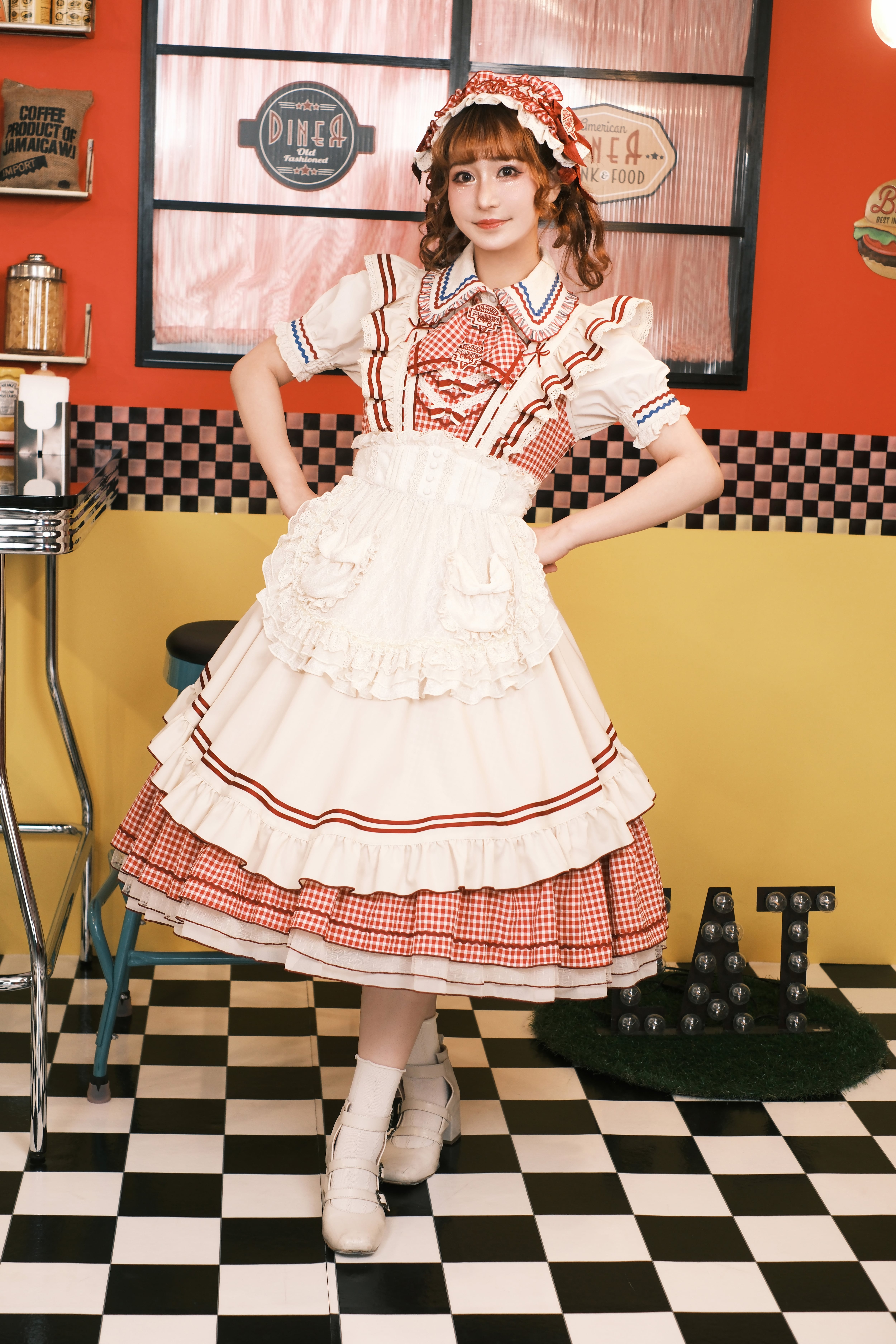 コラボ商品】MARION CREPES ×HoshibakoWorks フリルカフェエプロン