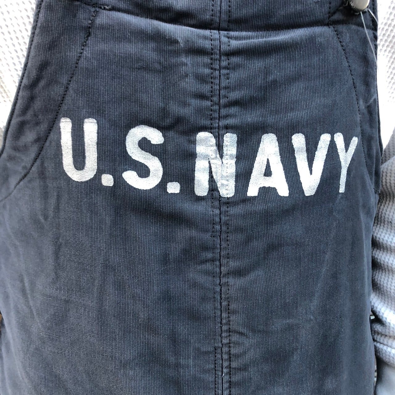 美品 40s 米軍 実物 デッキパンツ フック型 USN オーバーオール