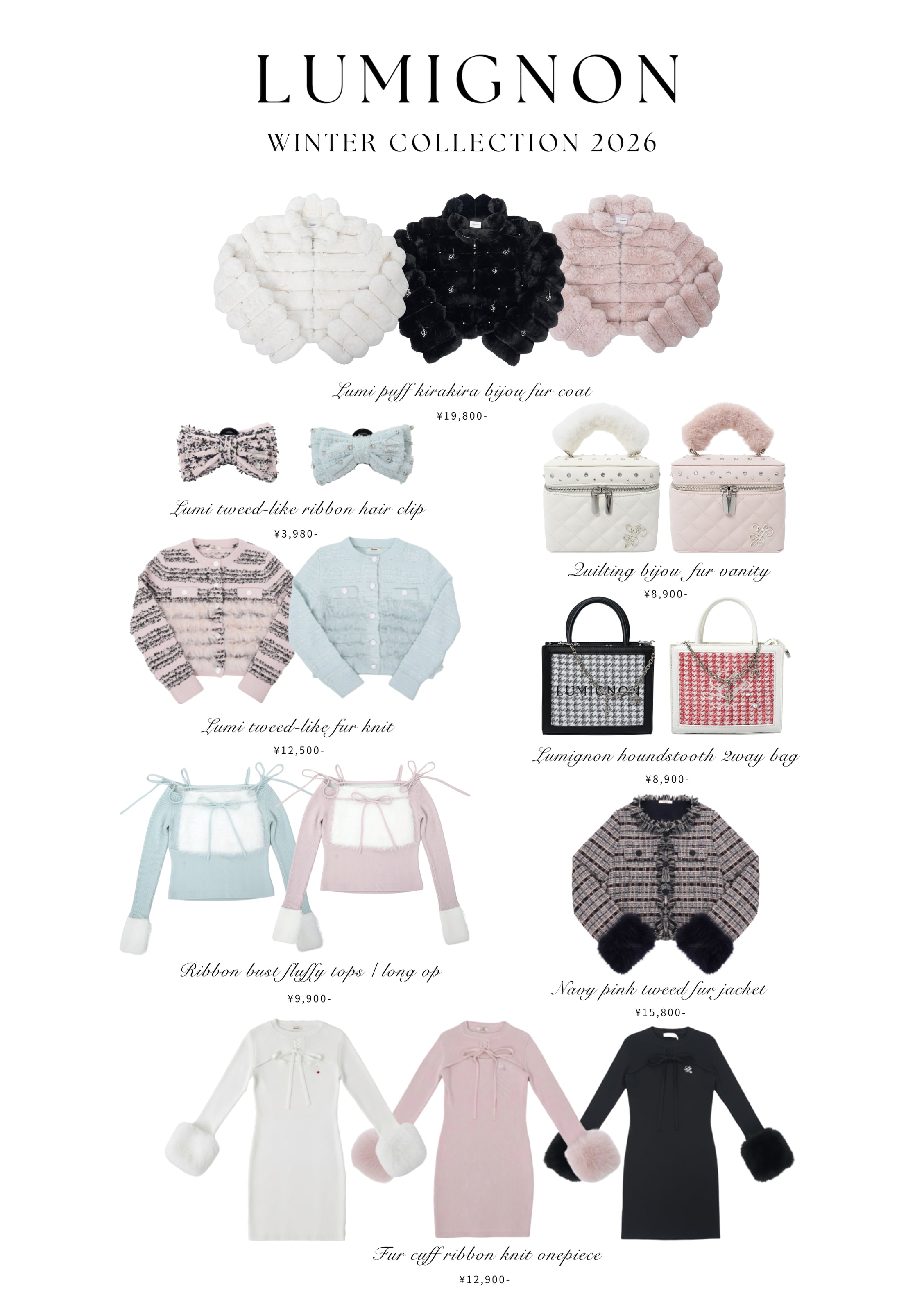 Lumignon ルミニョン Lumignon houndstooth 2way bagレッド