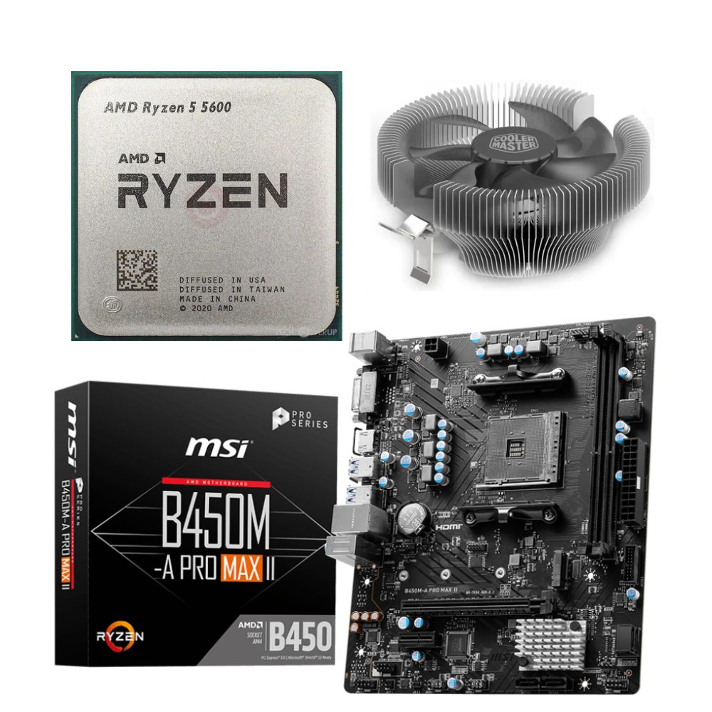 RYZEN 5 5600 PACKAGE WiTH MSI B450M-A PRO MAX II BOX PACKED