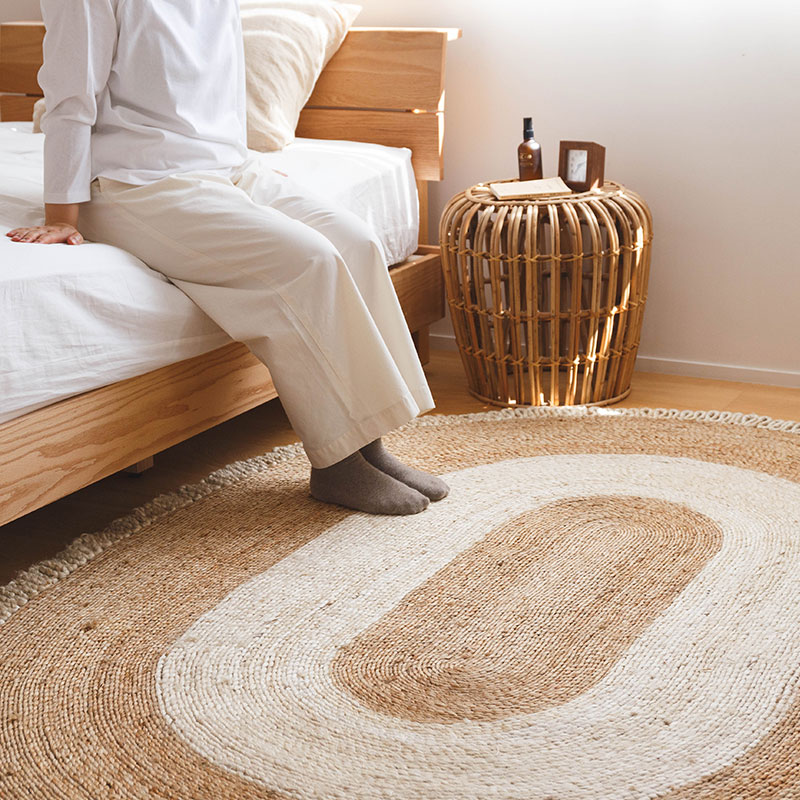 天然素材のジュートラグ [Pattern（パターン） デージー / GR207