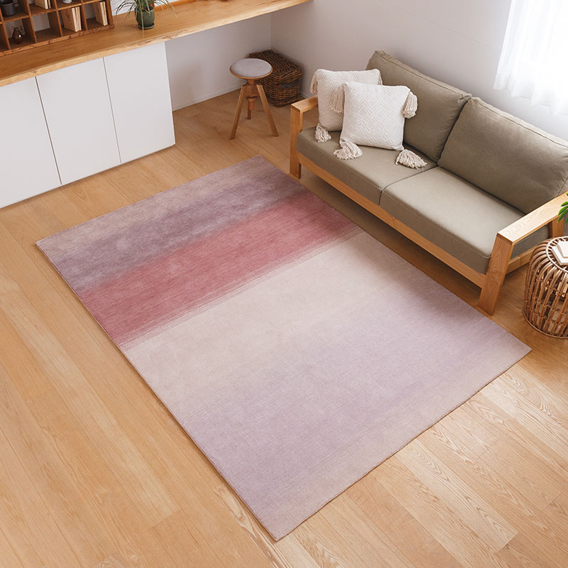 天然ウールを手仕事で織り上げたカラフル風水ラグ / ゴールド