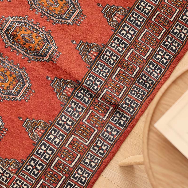 ヴィンテージラグ トライバルラグ パキスタン（95×33cm）赤 茶