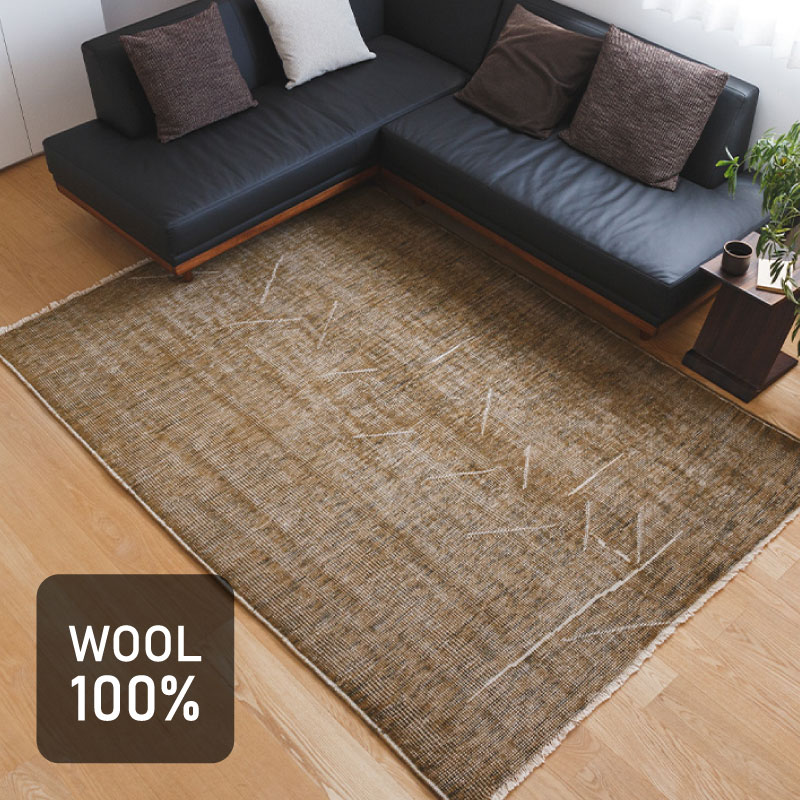 ヴィンテージ 手織り ランナーラグ 70×285cm ウール100% ヴィンテージ