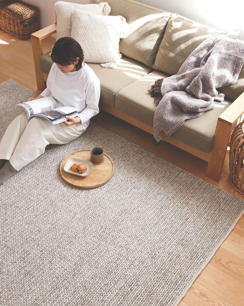 気軽に使える天然素材のウールラグ [ライトグレー] / WW54A | ボー