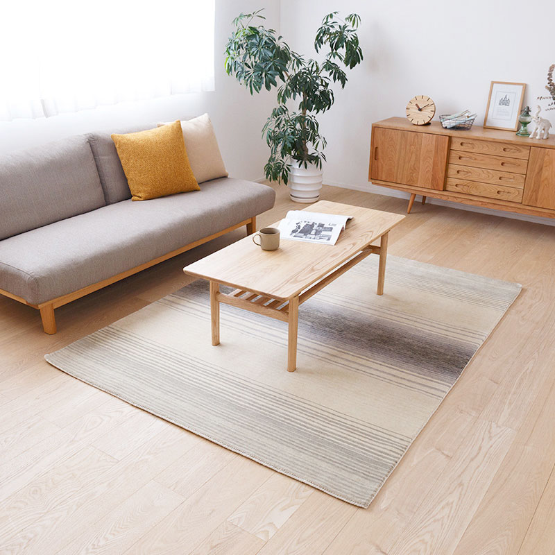 マンションで使いやすい天然素材の厚手ウールラグ [ハグみじゅうたん