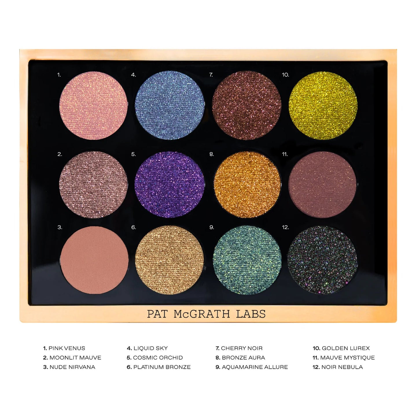 Pat McGrath Gilded Nirvana: Mega Eye Shadow Palette Twelve shades
