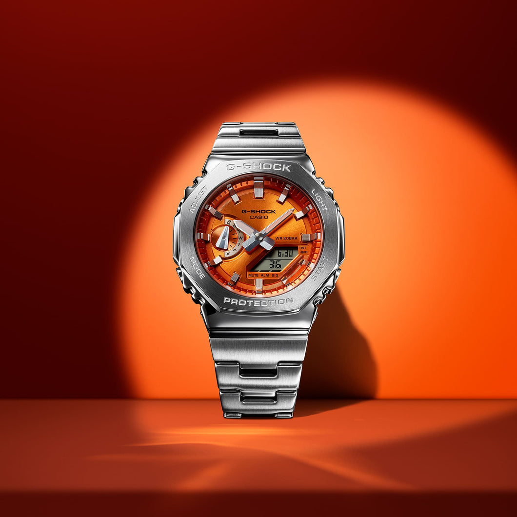 G-Shock G-Steel Octagonal Orange Dial Watch GM-2110D-4A – Beach