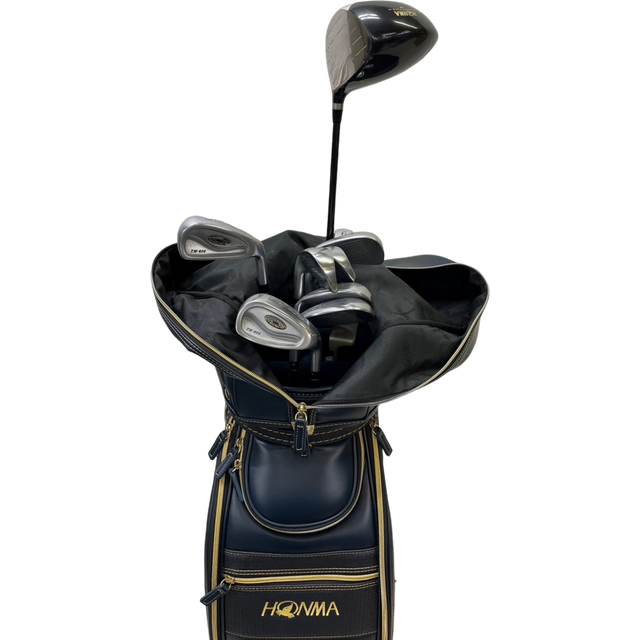 本間ゴルフTM602他 メンズゴルフ中級者向け10本 美品キャディバッグ