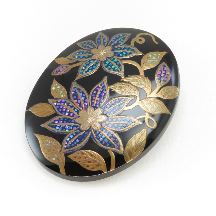 デザイン べっ甲 蒔絵 螺鈿 在銘 彩 ブローチ ペンダント デザイン