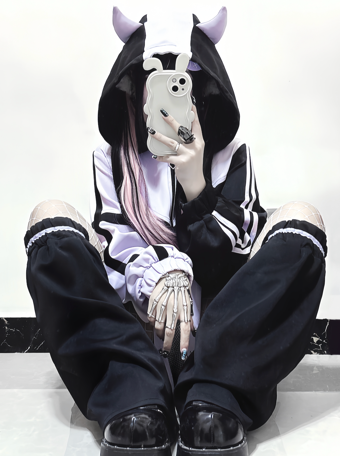 👼天使界隈👼】アクアシステムフードジャケット＋レッグウォーマー