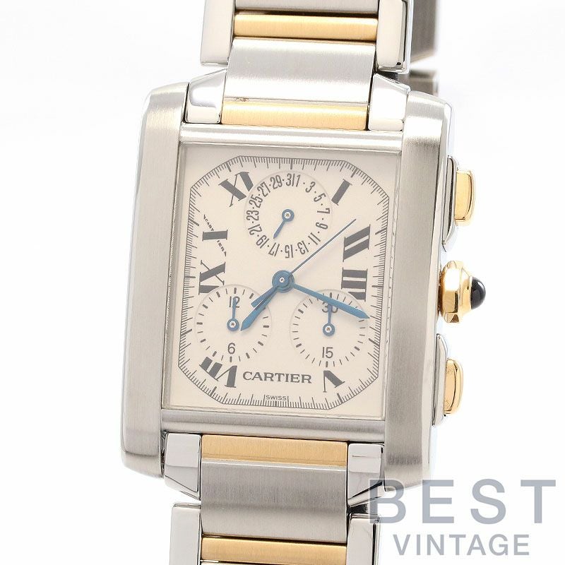中古】CARTIER TANK FRANCAISE EXTRA-LARGE MODEL CHRONO REFLEX